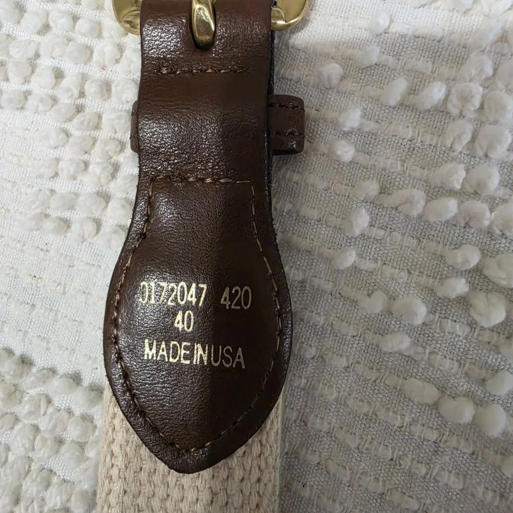 Mens Leather Canvas Sailing Nautical Signal Flags Belt Preppy Size 40